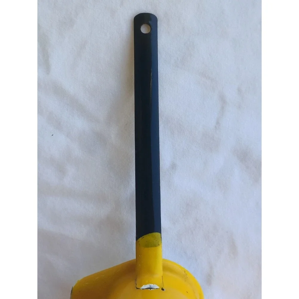 Vtg Butter Warmer Melter Coffee Milk Ladle Enamelware Yellow Primitive Stove Pot